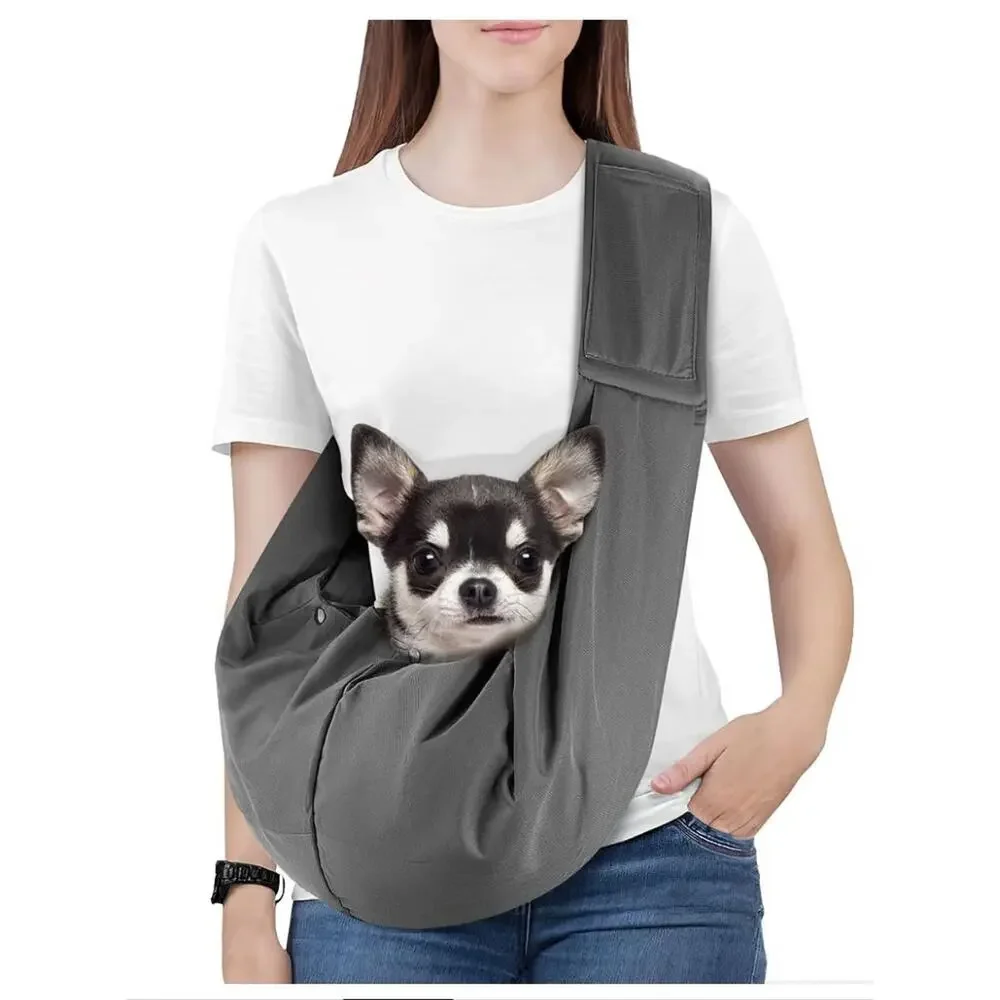 Pawaboo Small Dog Sling Carrier, Reversible Hands Free Dog Sling Carriers for Sm